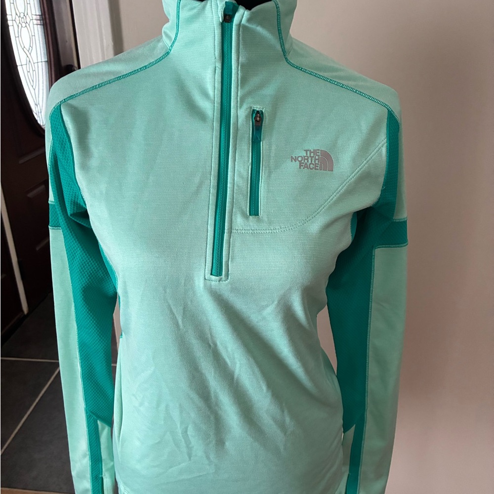 The North Face Light Green Half-Zip Pullover